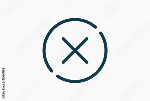 X or deny icon. Cross symbol. False emblem. Close vector icon. Delete symbol. Modern, simple, flat, line cancel icon vector illustration for website, mobile application, business presentation, UI UX