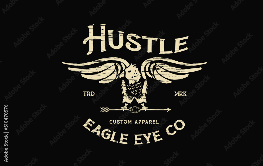 Obraz premium Apparel Tee graphic vintage eagle vector design