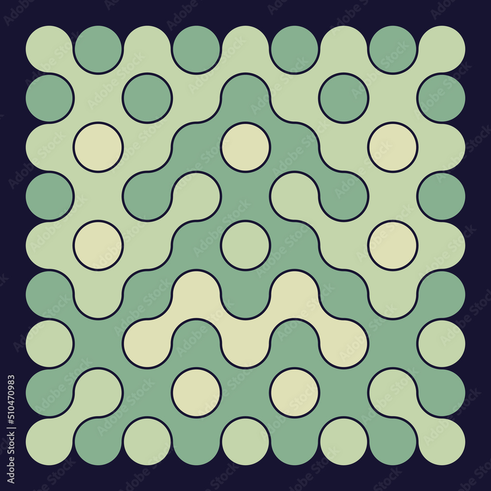 Multicolor truchet tiling connections illustration Multicolor truchet tiling connections illustration