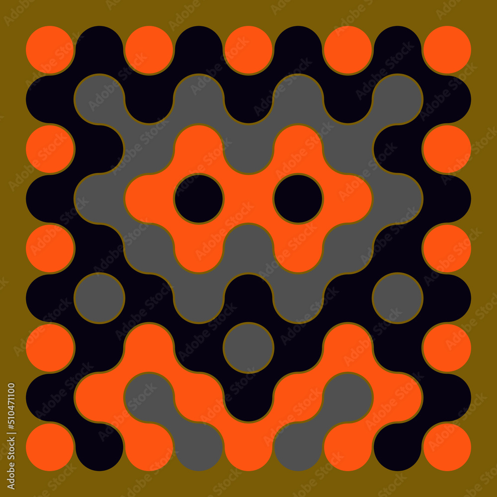Obraz premium Multicolor truchet tiling connections illustration