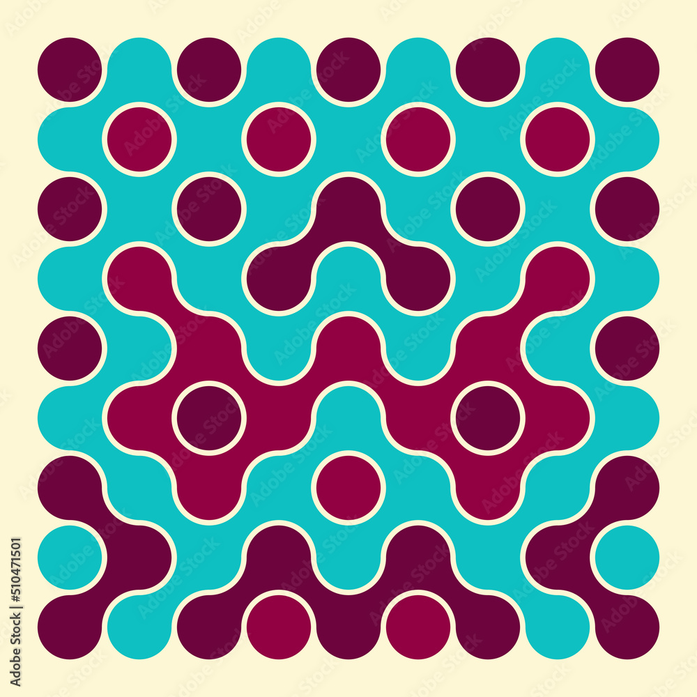 Multicolor truchet tiling connections illustration Multicolor truchet tiling connections illustration