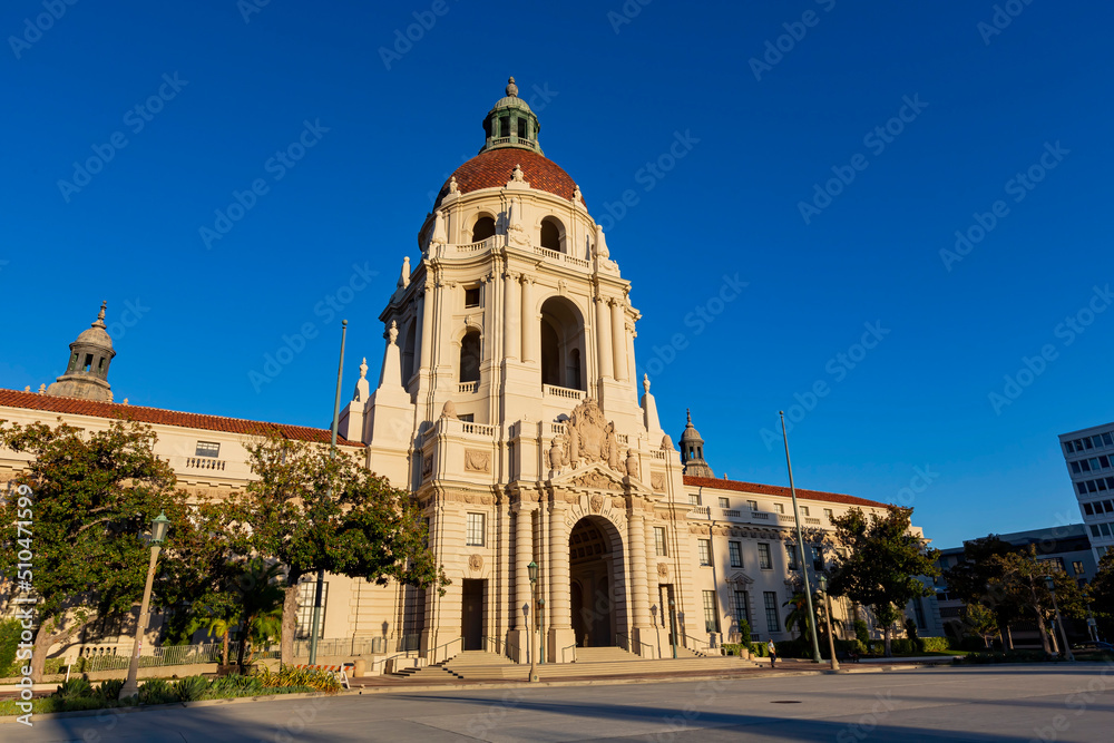 Afternoon view of the beautiful Pasadena City Hall