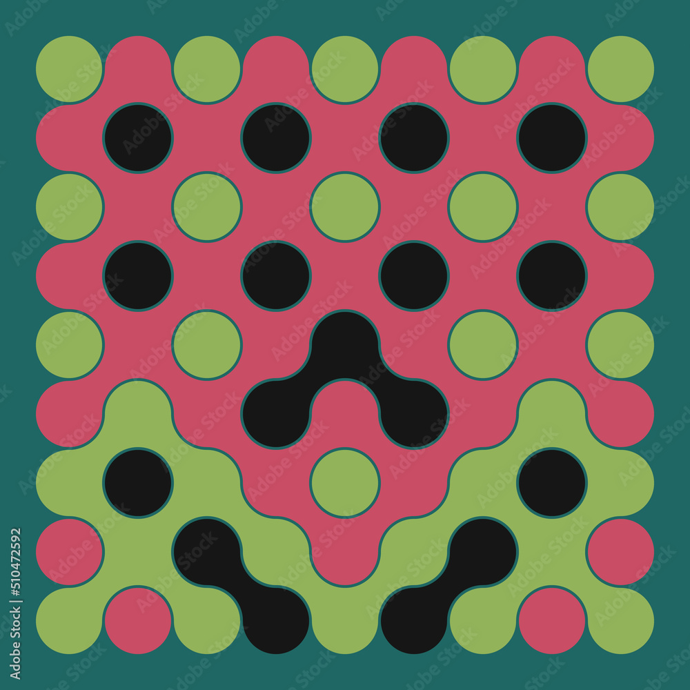 Multicolor truchet tiling connections illustration Multicolor truchet tiling connections illustration