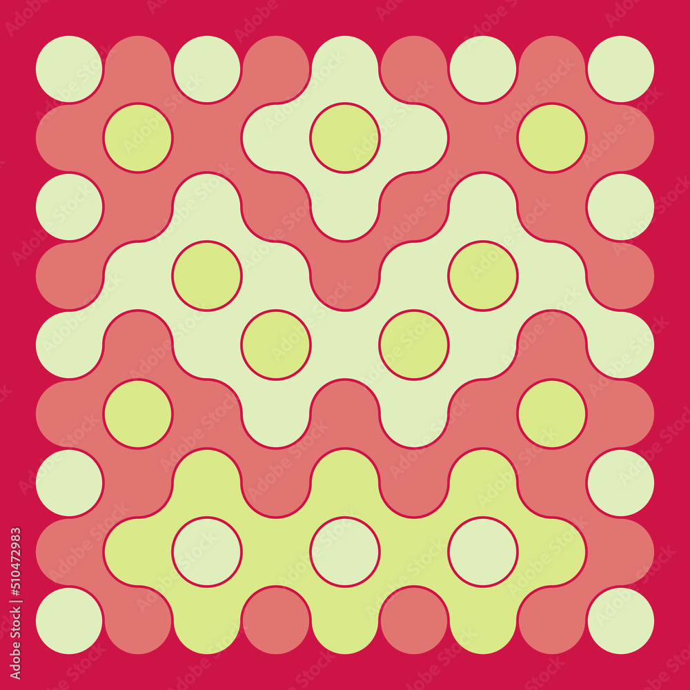 Multicolor truchet tiling connections illustration Multicolor truchet tiling connections illustration