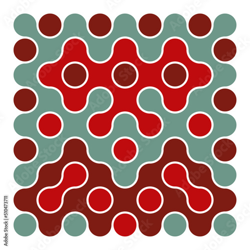 Multicolor truchet tiling connections illustration