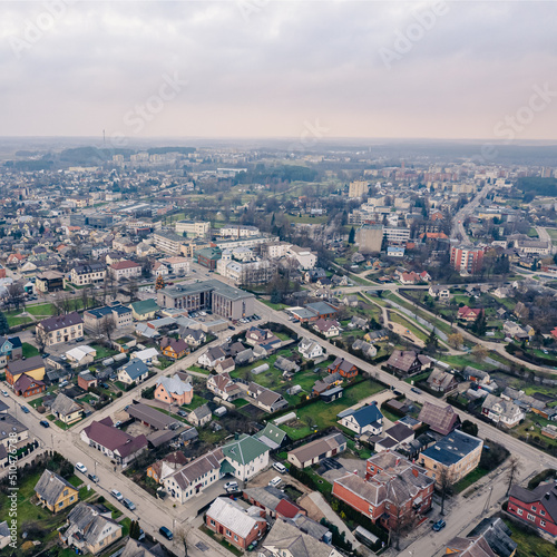 aerial view of the city Utena in Lithuania