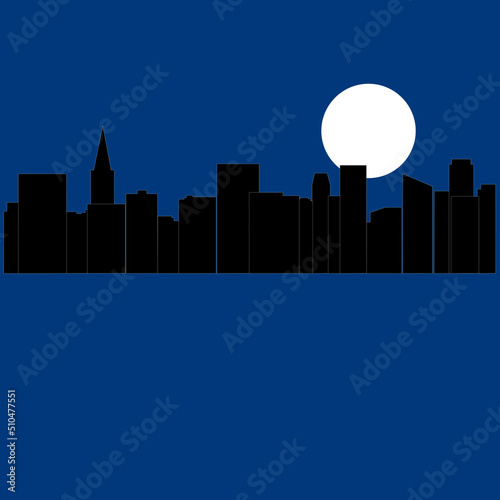 Abstract night city skyline.