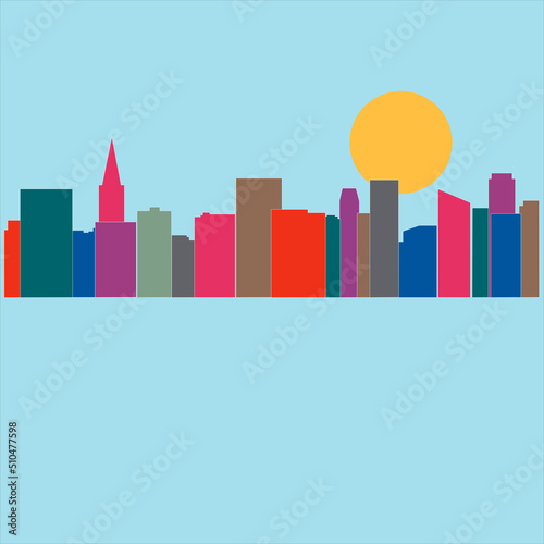 Abstract daylight city skyline.