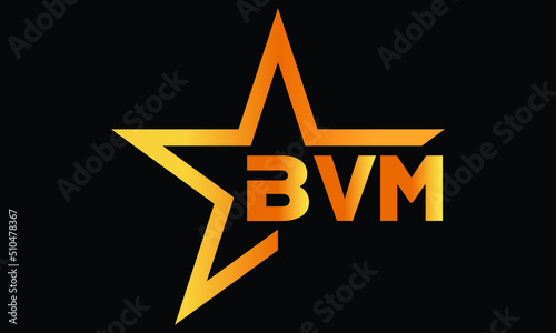 BVM golden luxury star icon three letter logo design vector template. royal logo | luxury logo | jewelry logo | premium logo | iconic logo | Victoria logo |