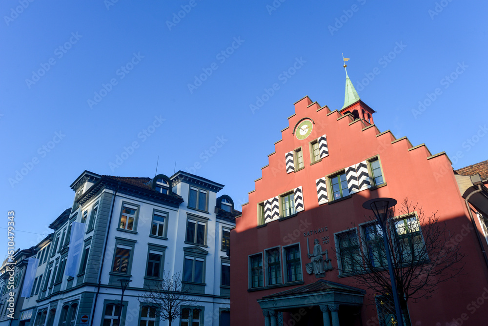 Fototapeta premium Rathaus Rheineck, Kanton St. Gallen in der Ostschweiz