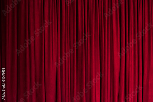 Red background, red curtain texture, theater curtain. photo