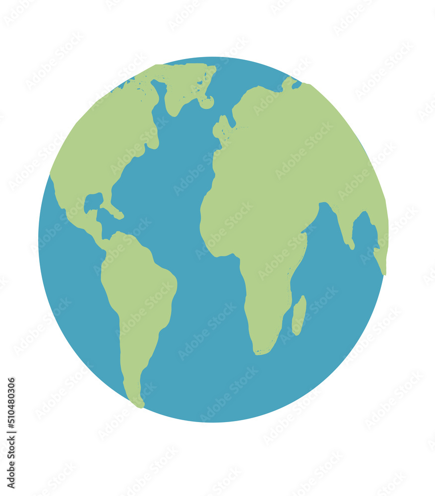 Single world map vector illustration isolated on white background. Single world map vector illustration isolated on white background.