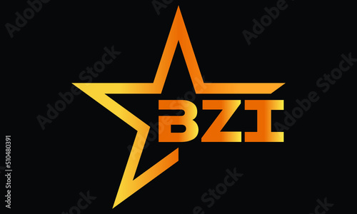 BAI golden luxury star icon three letter logo design vector template. royal logo | luxury logo | jewelry logo | premium logo | iconic logo | Victoria logo |
