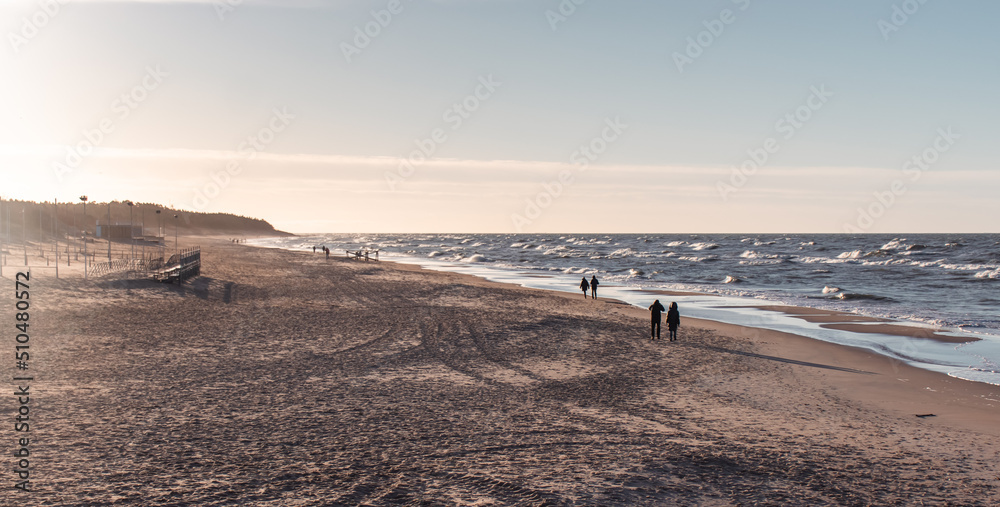 ocean and waves in baltic sea winter