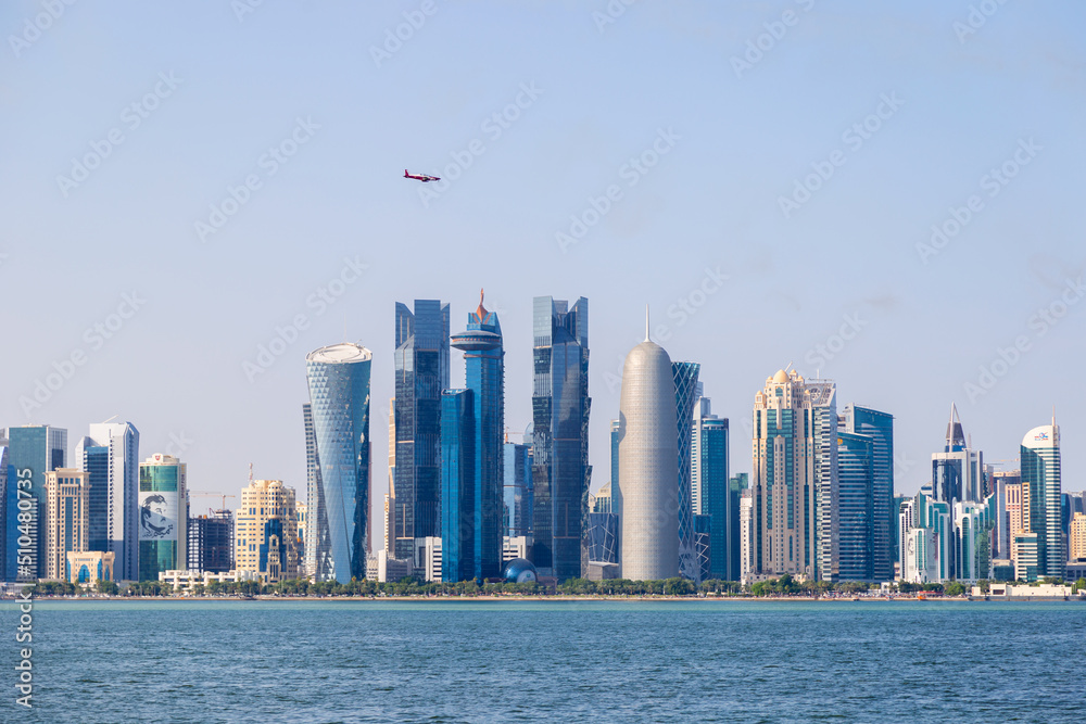 Fototapeta premium Skyscrapers and Financial District skyline in West Bay, Doha, Qatar