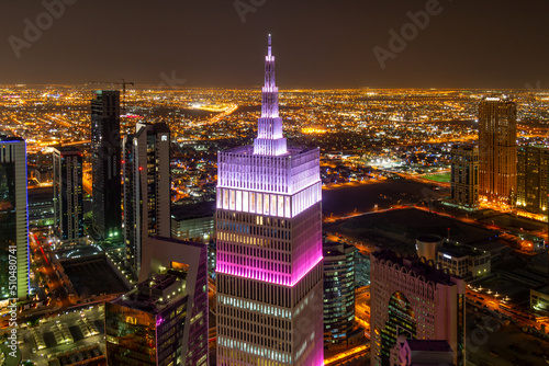 Doha Aerial View after sunset photo