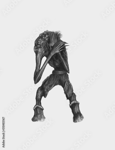 Dark fantasy character concept, zombie, creepy illustration 