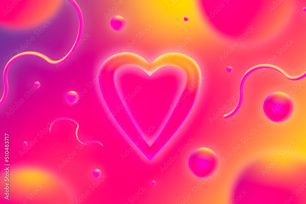 Neon Hearts Background 
