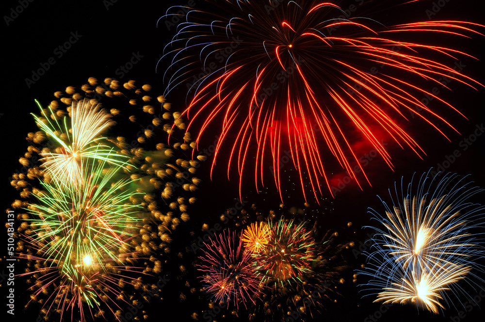 Colorful fireworks for Independence Day in the United States