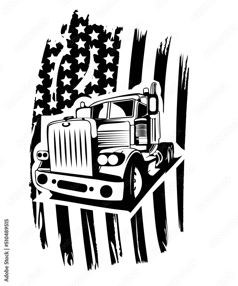 semi truck svg, truck svg, truck driver svg, truck clipart, American ...