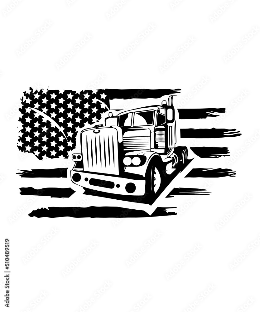 semi truck svg, truck svg, truck driver svg, truck clipart, American ...
