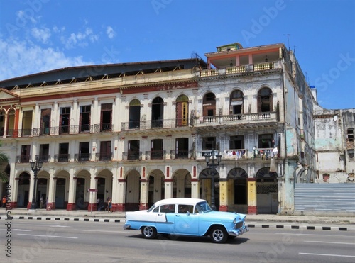 ancient car in a street in Havana, Cuba
