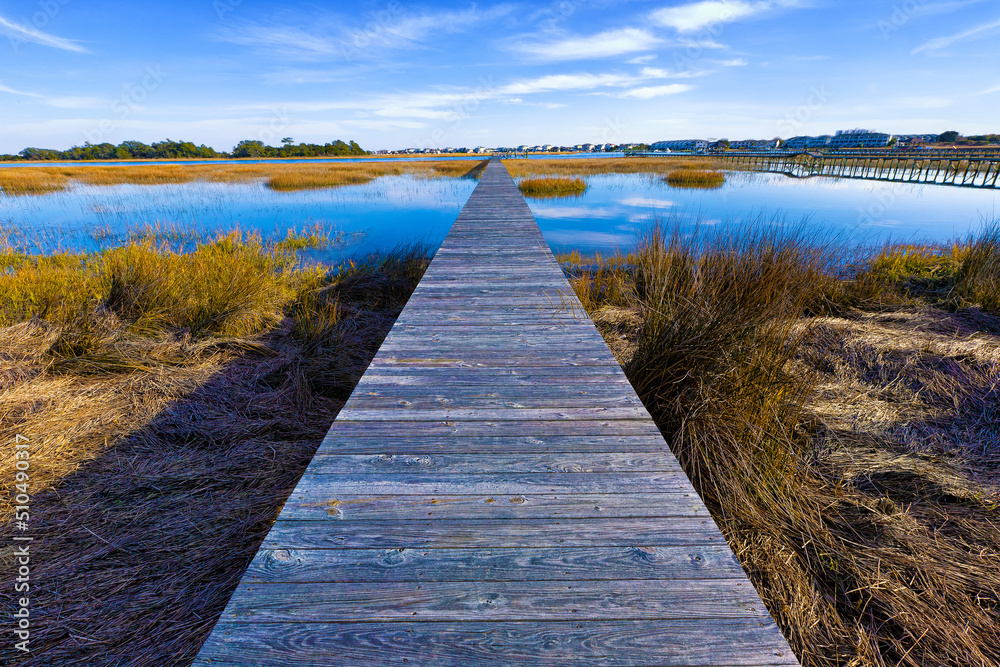 Fototapeta premium wooden dock over the river