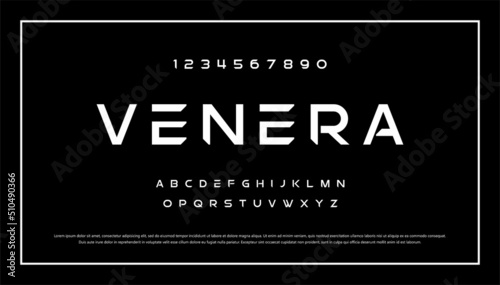 modern alphabet fonts, technology typography urban font and number uppercase vector illustration