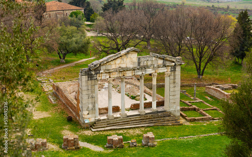 Monument to agonothetes in apollonia ruins in Albania photo