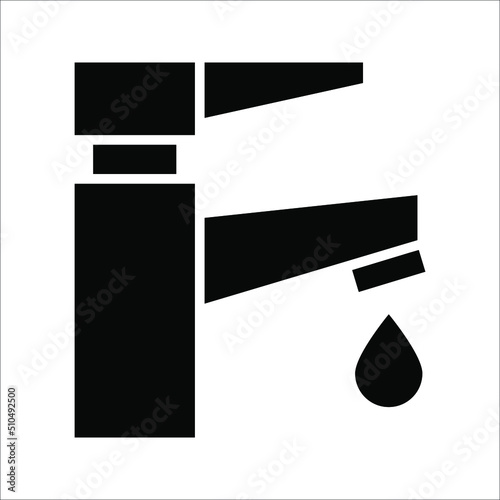 Water tap vector icon Dripping tap with drop icon for web, mobile and infographics. vector illustration on white background