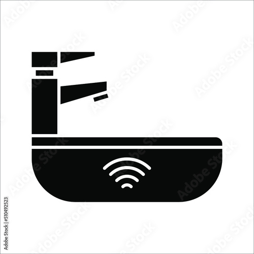 Water tap vector icon Dripping tap with drop icon for web, mobile and infographics. vector illustration on white background