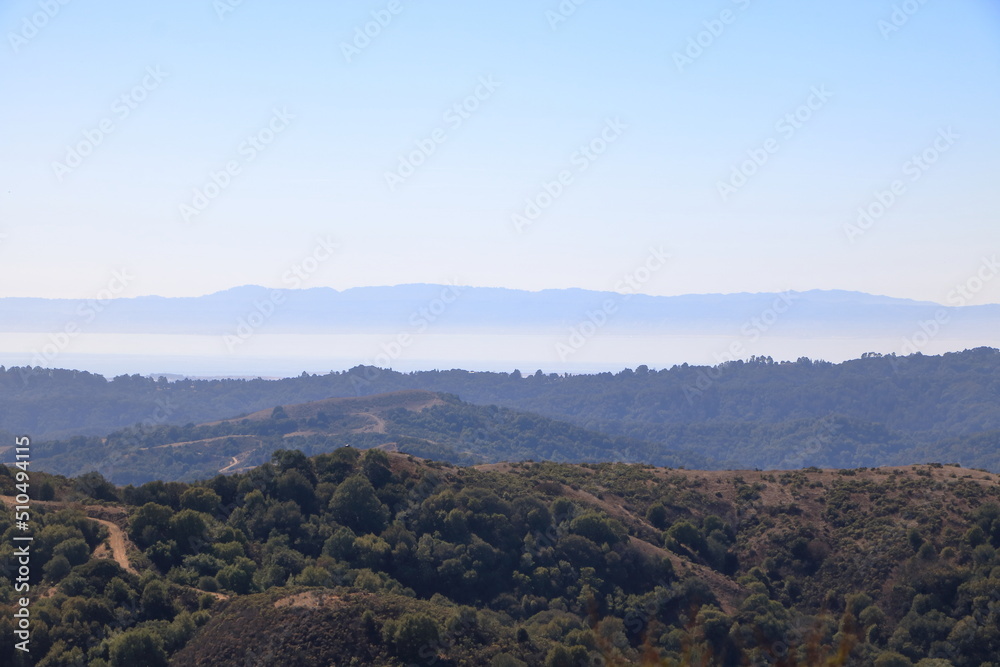 Distant views of the San Francisco Bay near Walnut Creek, California