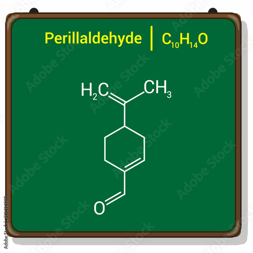chemical structure of Perillaldehyde  C10H14O 