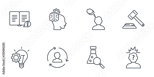 Critical thinking icons set . Critical thinking pack symbol vector elements for infographic web