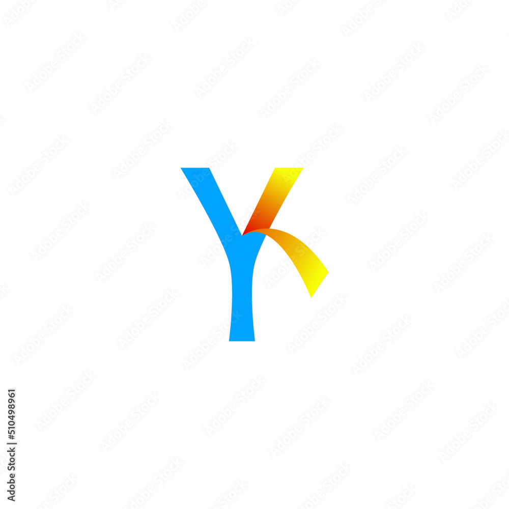 initial letter y yk logo vector design