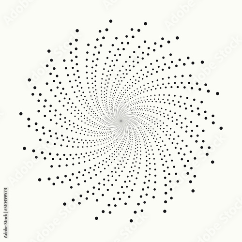 Halftone swirl pattern background. Vector dots texture retro. Abstract concentric dotted backdrop, texture, element as a design object. photo