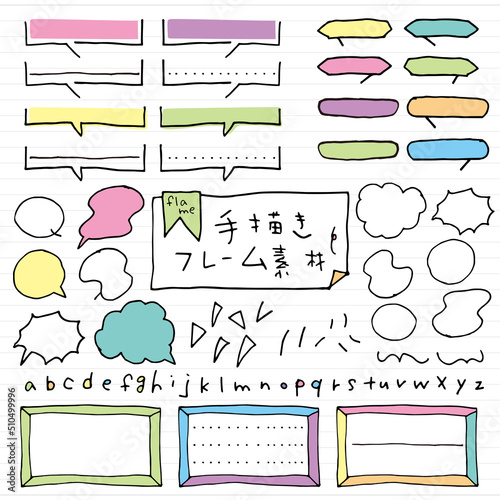 手描きのフレーム素材　 Hand drawn