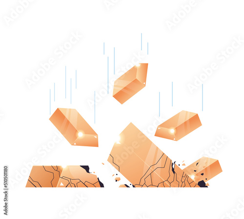 gold bars falling down gold market crisis financial