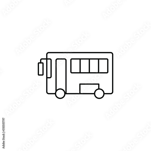 Bus, Autobus, Public, Transportation Thin Line Icon Vector Illustration Logo Template. Suitable For Many Purposes.