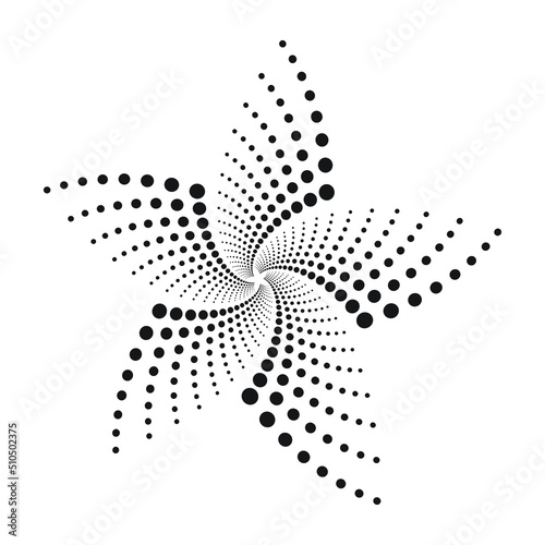 Abstract circle spiral halftone background. Dotted abstract concentric circle. Spiral, swirl, twirl element for multipurpose use.
