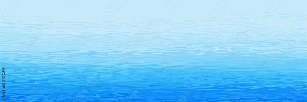 Ripples and water waves, sea surface. Vector natural background, banner.