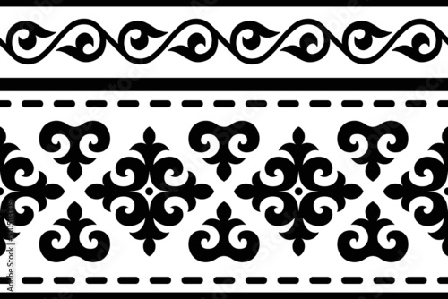 Seamless pattern. Ethnic background on the theme of Turkic art, vector design.