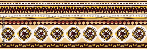 Seamless border, ethnic background, hand drawing, vector banner