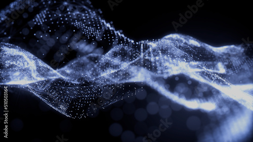 Medical Innovation Concept. Blue, Futuristic Digital Style. 3D Render.