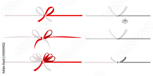 のし　水引き　紅白　アイコン