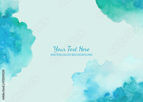 Manual painted abstract watercolor stain as background frame.
