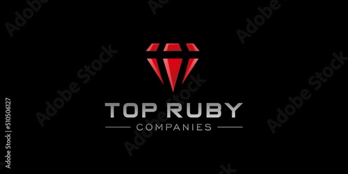 Modern and luxury Ruby logo design 2