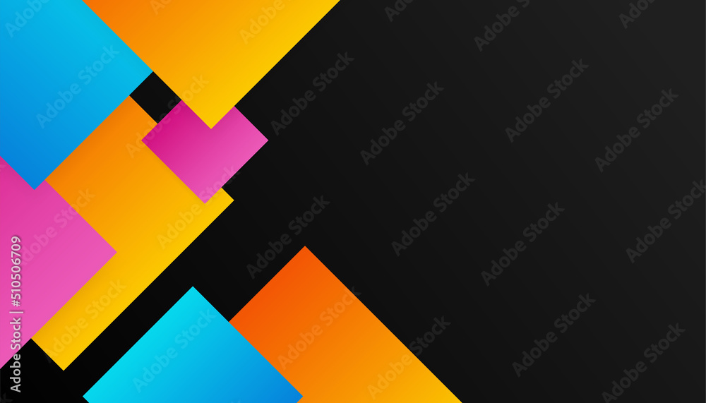 Modern black pink yellow blue white abstract background with overlap Modern black pink yellow blue white abstract background with overlap