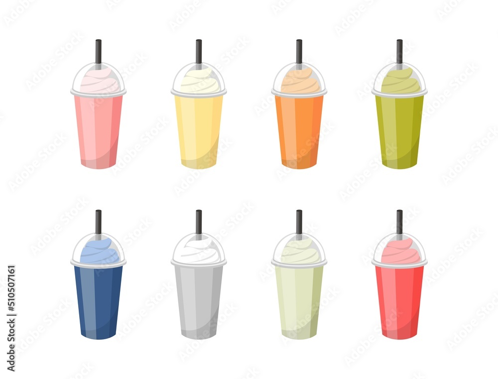 8 colourful drinks with plastic cups and straws, iced yummy sweet yummy 8 colourful drinks with plastic cups and straws, iced yummy sweet yummy