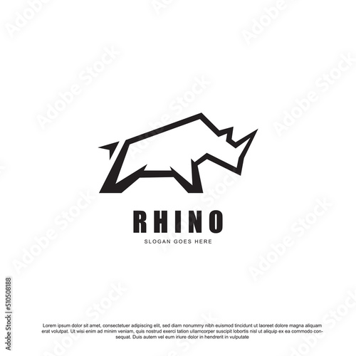 Minimalist rhino logo for your brand or business